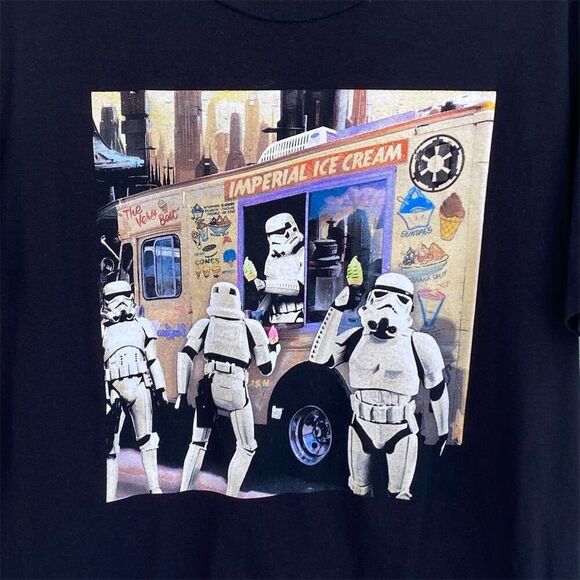 Star Wars Stormtrooper Ice Cream Graphic T-Shirt Black Sz L - Picture 3 of 6